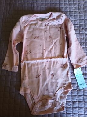 Carter's Pink Unicorn & Castle Long-Sleeve Bodysuit